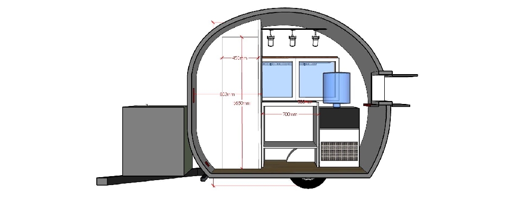 8ft small bubble tea trailer design